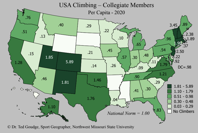 Attached is this week’s map, USA Climbing Map, 2020 - Nodaway News
